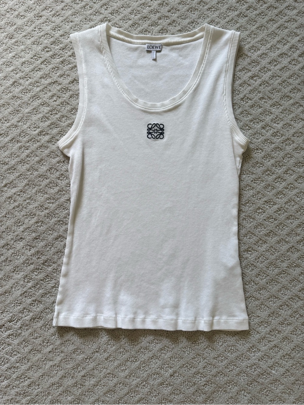 Loewe White Ribbed Tank Top